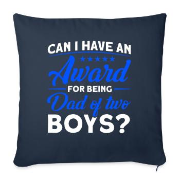 Prix Père Papa Deux Garçons - Housse de coussin décorative 45 x 45 cm - bleu marine - Devant