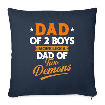 Démons Père Papa Deux Garçons - Housse de coussin décorative 45 x 45 cm - bleu marine - Devant