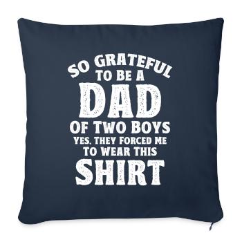 Reconnaissant Père Papa Deux Garçons - Housse de coussin décorative 45 x 45 cm - bleu marine - Devant