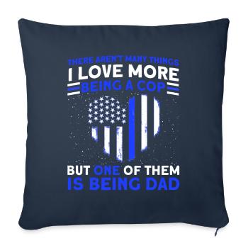 Policier et père Policier Grand-père de la police - Housse de coussin décorative 45 x 45 cm - bleu marine - Devant