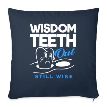 Dents de sagesse Dentiste patient de dent de sagesse - Housse de coussin décorative 45 x 45 cm - bleu marine - Devant