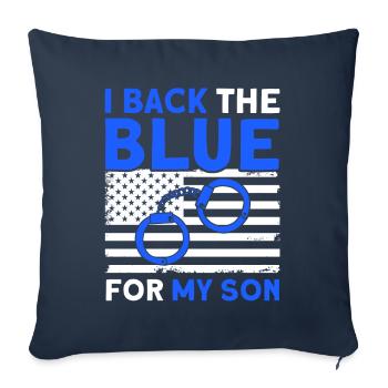 Policier américain Police Police Grand-père - Housse de coussin décorative 45 x 45 cm - bleu marine - Devant