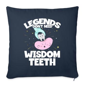 Dents de sagesse Dentiste patient de dent de sagesse - Housse de coussin décorative 45 x 45 cm - bleu marine - Devant
