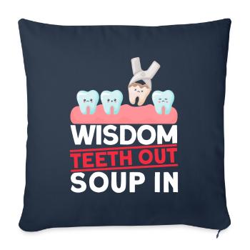 Dents de sagesse Dentiste patient de dent de sagesse - Housse de coussin décorative 45 x 45 cm - bleu marine - Devant