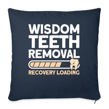 Dents de sagesse Dentiste patient de dent de sagesse - Housse de coussin décorative 45 x 45 cm - bleu marine - Devant