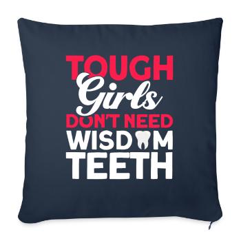 Dents de sagesse Dentiste patient de dent de sagesse - Housse de coussin décorative 45 x 45 cm - bleu marine - Devant