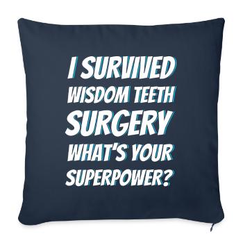 Dents de sagesse Dentiste patient de dent de sagesse - Housse de coussin décorative 45 x 45 cm - bleu marine - Devant