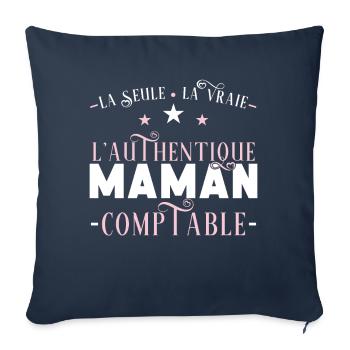 Comptable idée cadeau métier citations profession - Housse de coussin décorative 45 x 45 cm - bleu marine - Devant