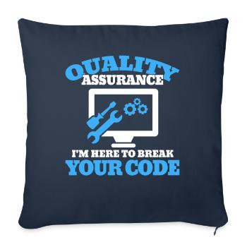 Qa Engineer QA Tester Testeur de logiciels - Housse de coussin décorative 45 x 45 cm - bleu marine - Devant