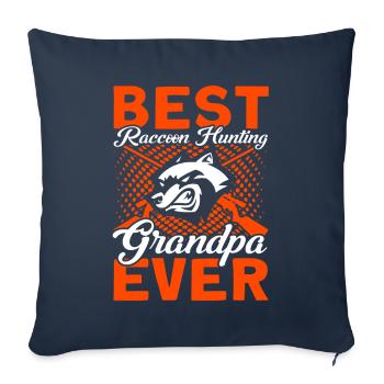 Grand-père Raton laveur Chasse Raton laveur Chasseur Vacances de chasse - Housse de coussin décorative 45 x 45 cm - bleu marine - Devant
