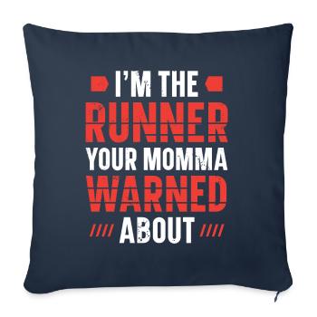 Xxxx Vêtements de marathon de coureur - Housse de coussin décorative 45 x 45 cm - bleu marine - Devant