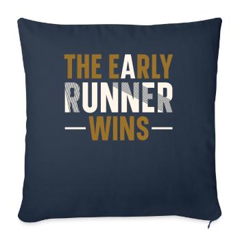 The early runner wins - Sofa pillowcase 17,3'' x 17,3'' (45 x 45 cm) - navy - Front