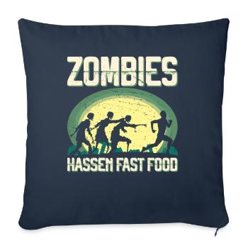 Zombie Hate Fast Food Runner Marathon Clothing - Sofa pillowcase 17,3'' x 17,3'' (45 x 45 cm) - navy - Front