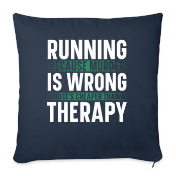 Running because murder is wrong - Sofa pillowcase 17,3'' x 17,3'' (45 x 45 cm) - navy - Front