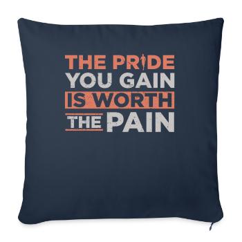 La fierté que vous gagnez en vaut la peine - Housse de coussin décorative 45 x 45 cm - bleu marine - Devant