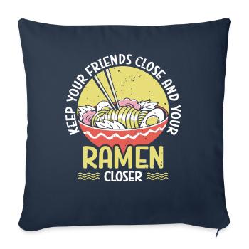 Gardez vos ramen plus proches des amateurs de ramen Japon - Housse de coussin décorative 45 x 45 cm - bleu marine - Devant