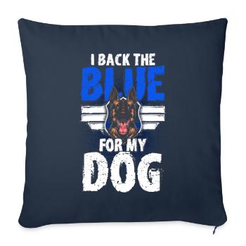 Chien policier berger allemand Chien policier Chien policier Chien policier - Housse de coussin décorative 45 x 45 cm - bleu marine - Devant