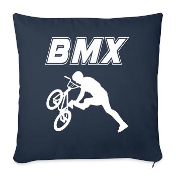 bmx race bike cyclist rider trick - Sofa pillowcase 17,3'' x 17,3'' (45 x 45 cm) - navy - Front