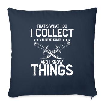 White Things and Collect Hunting Knife Knife Collector - Sofa pillowcase 17,3'' x 17,3'' (45 x 45 cm) - navy - Front