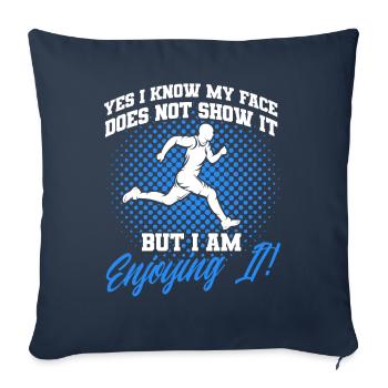 Motivation Streak Running Runner Marathon - Housse de coussin décorative 45 x 45 cm - bleu marine - Devant