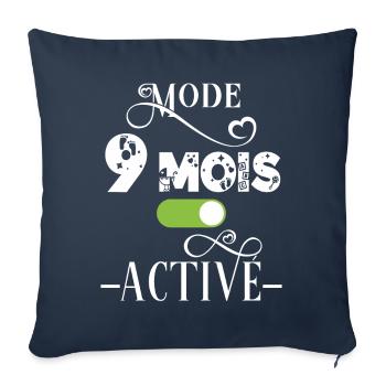 Future maman, idée cadeau annonce grossesse humour - Housse de coussin décorative 45 x 45 cm - bleu marine - Devant
