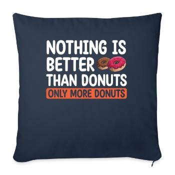 Rien n’est mieux que des beignets | Donut Lover Tshirt - Housse de coussin décorative 45 x 45 cm - bleu marine - Devant