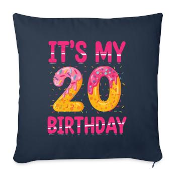 C’est mon 20e anniversaire | Saupoudrer des | à thème - Housse de coussin décorative 45 x 45 cm - bleu marine - Devant