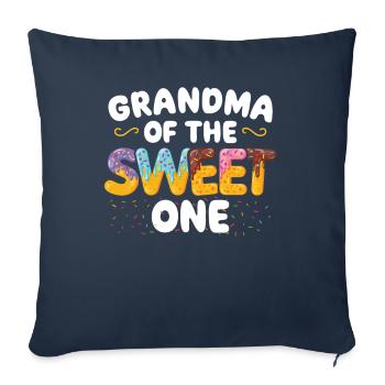 Grand-mère La Douce A | | d’anniversaire familial correspondant - Housse de coussin décorative 45 x 45 cm - bleu marine - Devant