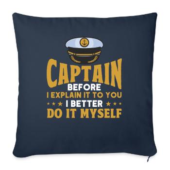 Lovers of the boat Boat Captain Captains - Sofa pillowcase 17,3'' x 17,3'' (45 x 45 cm) - navy - Front