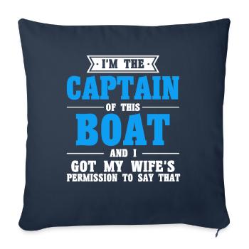 Wife Boat Captain Captains - Sofa pillowcase 17,3'' x 17,3'' (45 x 45 cm) - navy - Front