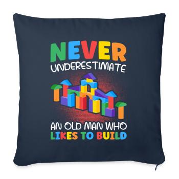 Construire un bloc de serrage bloc de construction - Housse de coussin décorative 45 x 45 cm - bleu marine - Devant
