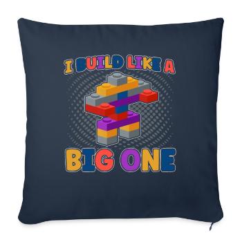 Construire un bloc de serrage bloc de construction - Housse de coussin décorative 45 x 45 cm - bleu marine - Devant
