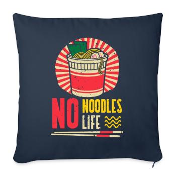 Pas de vie | sans nouilles amateurs de ramen | Japon - Housse de coussin décorative 45 x 45 cm - bleu marine - Devant