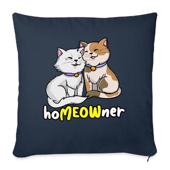 | propriétaire Chemise de chat mignonne | Tshirt Amoureux des Chats | - Housse de coussin décorative 45 x 45 cm - bleu marine - Devant