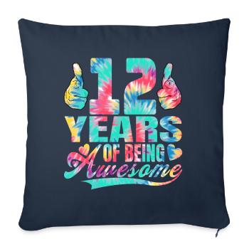 12th birthday or anniversary 12 years of being - Sofa pillowcase 17,3'' x 17,3'' (45 x 45 cm) - navy - Front