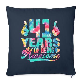 41e anniversaire ou anniversaire 41 ans d’existence - Housse de coussin décorative 45 x 45 cm - bleu marine - Devant