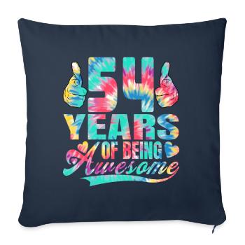 54th birthday or anniversary 54 years of being - Sofa pillowcase 17,3'' x 17,3'' (45 x 45 cm) - navy - Front