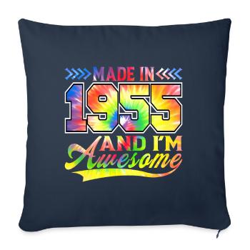 Fabriqué en 1955 et je suis un spectre de couleurs génial - Housse de coussin décorative 45 x 45 cm - bleu marine - Devant