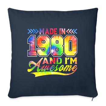Fabriqué en 1980 et je suis un spectre de couleurs génial - Housse de coussin décorative 45 x 45 cm - bleu marine - Devant
