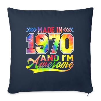 Fabriqué en 1970 et je suis un spectre de couleurs génial - Housse de coussin décorative 45 x 45 cm - bleu marine - Devant