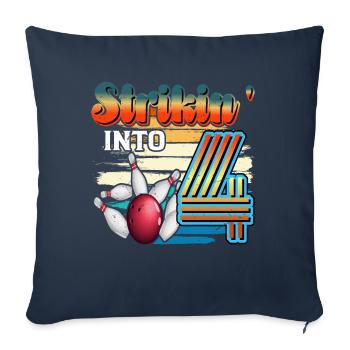Strikin' Into 4 Bowling Bowler 4th Birthday Celebration - Sofa pillowcase 17,3'' x 17,3'' (45 x 45 cm) - navy - Front