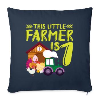 Ce petit agriculteur est 1 ferme thématique - Housse de coussin décorative 45 x 45 cm - bleu marine - Devant