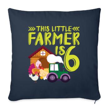 Ce petit agriculteur est 6 ferme plus thématique - Housse de coussin décorative 45 x 45 cm - bleu marine - Devant