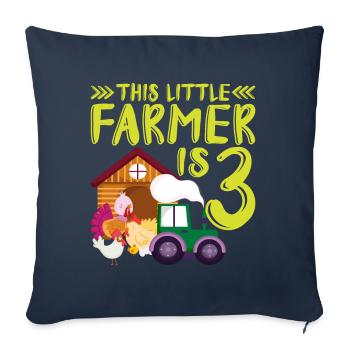 Ce petit agriculteur est 3 ferme thématique - Housse de coussin décorative 45 x 45 cm - bleu marine - Devant