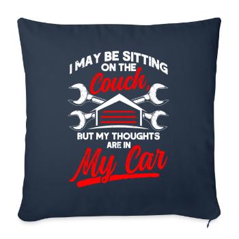 Drôle de repaire de voitures Mécanicien automobile Amateurs de voitures - Housse de coussin décorative 45 x 45 cm - bleu marine - Devant