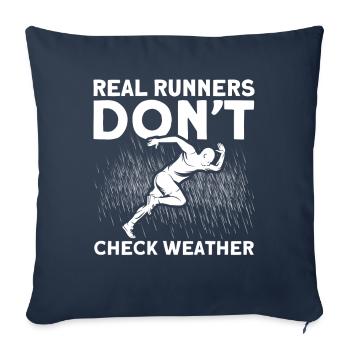 Motivation Streak Running Runner Marathon - Housse de coussin décorative 45 x 45 cm - bleu marine - Devant