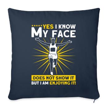 Motivation Streak Running Runner Marathon - Housse de coussin décorative 45 x 45 cm - bleu marine - Devant