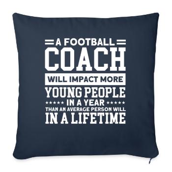 Football coaches influence young people - Sofa pillowcase 17,3'' x 17,3'' (45 x 45 cm) - navy - Front