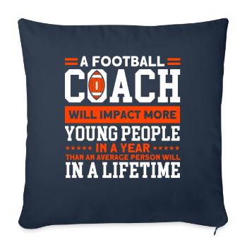 Football coaches influence young people - Sofa pillowcase 17,3'' x 17,3'' (45 x 45 cm) - navy - Front
