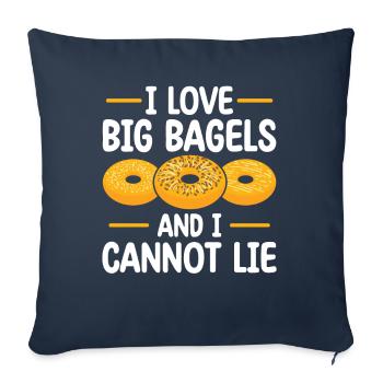 J’aime les bagels et je ne peux pas mentir | - Housse de coussin décorative 45 x 45 cm - bleu marine - Devant